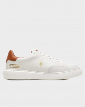 US POLO ASSN ΑΝΔΡΙΚΑ ΔΕΡΜΑΤΙΝΑ SNEAKERS - CRYME005 - ΑΣΠΡΟ