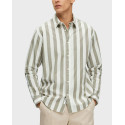 SELECTED ΑΝΔΡΙΚΟ ΠΟΥΚΑΜΙΣΟ STRIPED SHIRT - 16088289 - ΠΡΑΣΙΝΟ