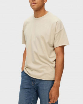 SELECTED ΑΝΔΡΙΚΗ ΜΠΛΟΥΖΑ LOOSE FIT T-SHIRT - 16089954 - ΜΠΕΖ