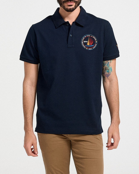 PAUL & SHARK MEN'S POLO SHIRT WITH EMBROIDERED PRINT - 23411290
