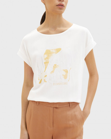 TOM TAILOR ΓΥΝΑΙΚΕΙΑ ΜΠΛΟΥΖΑ ΜΕ ΤΥΠΩΜΑ - 1036773