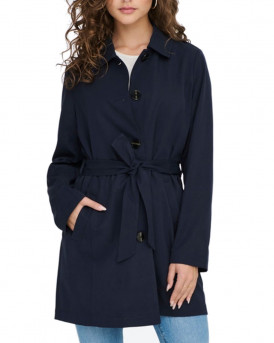 ONLY WOMEN'S Short belted Trenchcoat - 15246191 - BLUE