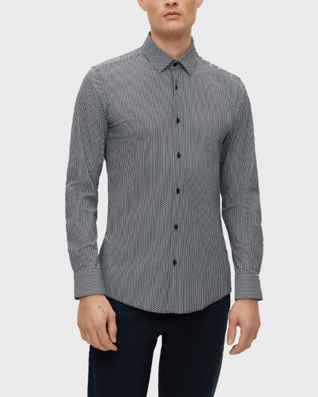 BOSS MEN'S SLIM-FIT SHIRT IN PRINTED PERFORMANCE STRETCH JERSEY - 50490357