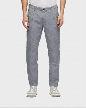 BOSS ΠΑΝΤΕΛΟΝΙ ΣΕ ΣΤΕΝΗ ΓΡΑΜΜΗ ΜΕ ΜΙΚΡΟΣΧΕΔΙΟ STRETCH-COTTON BLEND PARLAY - 50488172 - ΓΚΡΙ