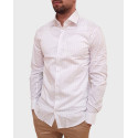 CALVIN KLEIN MEN'S LONG SLEEVE SHIRT WITH MICRO PATTERN - K10K111296 - WHITE