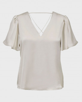 ONLY ΓΥΑΝΙΚΕΙΑ ΜΠΛΟΥΖΑ V NECK - 15292688  - ΜΠΕΖ