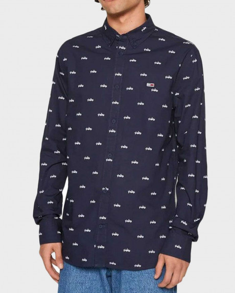 TOMMY JEANS MEN'S REGULAR LINE COTTON SHIRT - DM0DM15922
