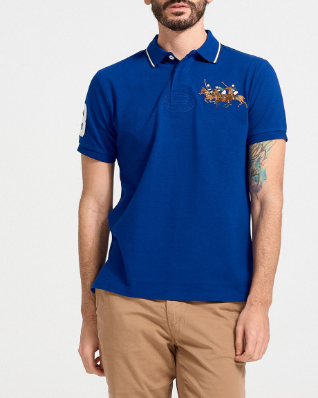 POLO RALPH LAUREN Custom Slim Fit Triple-Pony Polo Shirt - 710900614003