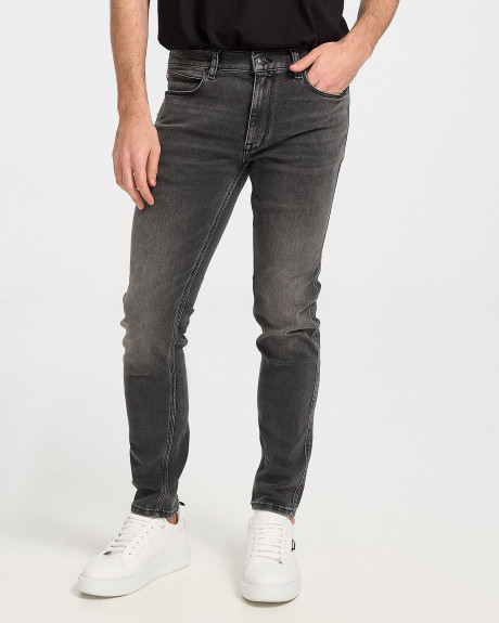 hugo Extra-slim-fit jeans in black cashmere-touch denim - 50489864