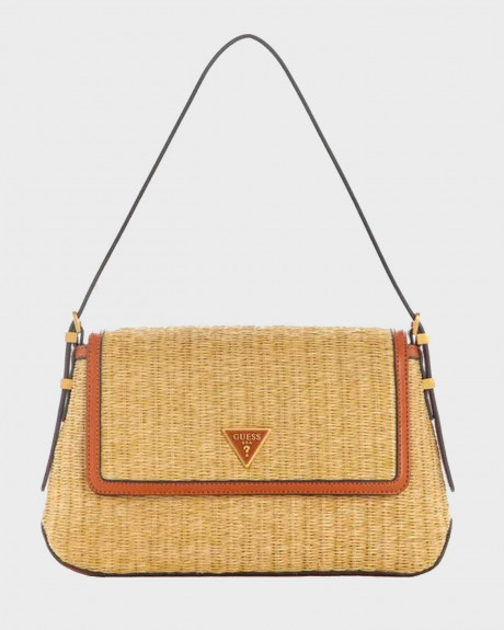 GUESS ΓΥΝΑΙΚΕΙΑ ΨΑΘΙΝΗ ΤΣΑΝΤΑ ΜΕ ΕCO LEATHER ΛΕΠΤΟΜΕΡΙΕΣ - HWWΑ8743190