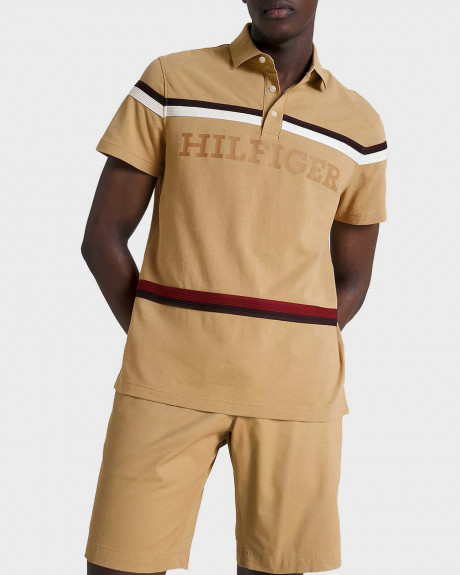 TOMMY HILFIGER ΑΝΔΡΙΚΗ ΠΟΛΟ ΜΠΛΟΥΖΑ ΚΑΝΟΝΙΚΗ ΓΡΑΜΜΗ 100% ΒΑΜΒΑΚΙ - MW0MW31555