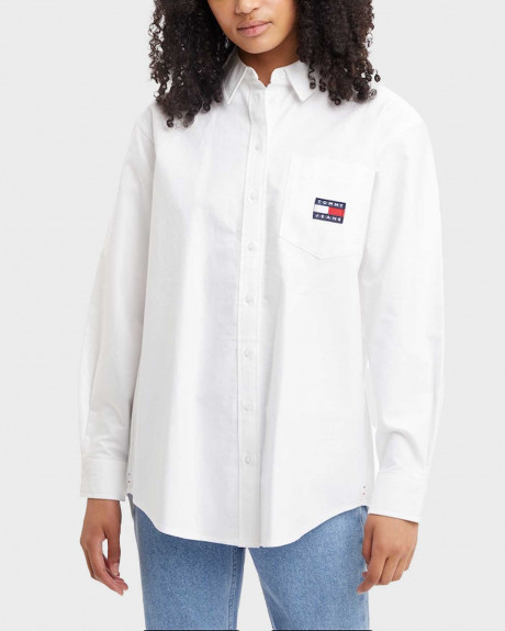 TOMMY HILFIGER ΓΥΝΑΙΚΕΙΟ ΠΟΥΚΑΜΙΣΟ ΧΑΛΑΡΗ ΓΡΑΜΜΗ 100% ΒΑΜΒΑΚΙ - DW0DW13804