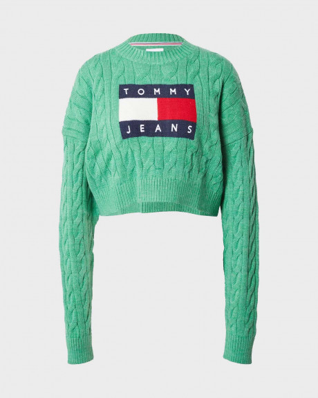 TOMMY HILFIGER WOMEN'S SWEATSHIRT CROPPED REGULAR FIT - DW0DW14261