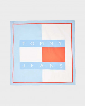 TOMMY HILFIGER WOMEN'S SCARF 100% COTTON - AW0AW15127 - LIGHT BLUE