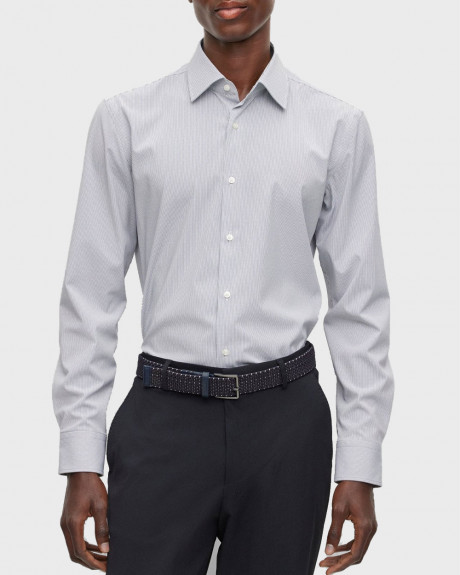 BOSS SLIM-FIT SHIRT IN STRIPED PERFORMANCE-STRETCH MATERIAL - 50496239 
