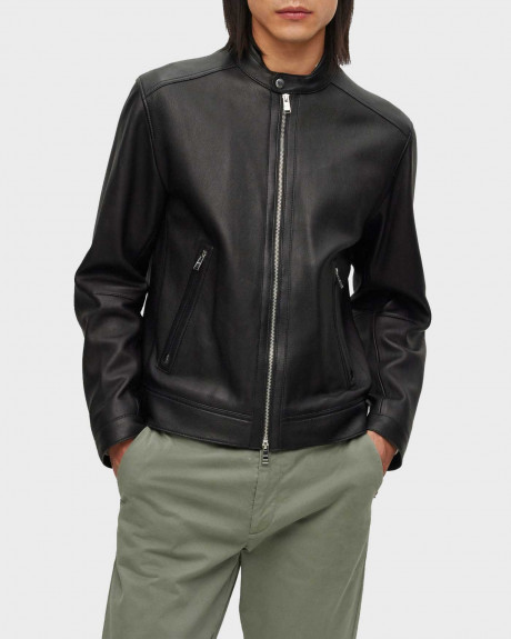 BOSS ΑΝΔΡΙΚΟ ΔΕΡΜΑΤΙΝΟ ΜΠΟΥΦΑΝ ΣΤΕΝΗ ΓΡΑΜΜΗ 100% ΔΕΡΜΑ MONTY - 50493935 