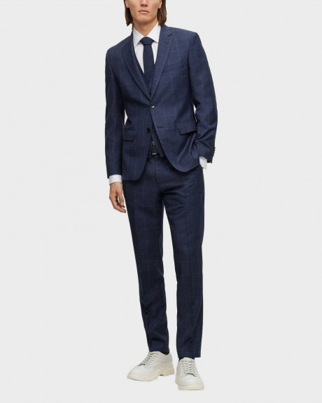 BOSS ΑΝΔΡΙΚΟ ΚΟΣΤΟΥΜΙ ΣΤΕΝΗ ΓΡΑΜΜΗ 100% ΠΑΡΘΕΝΟ ΜΑΛΛΙ 3PCS H-HUGE - 50497160