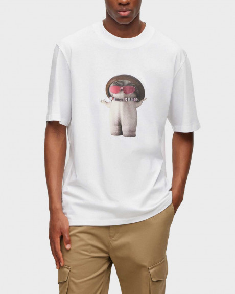 HUGO ΑΝΔΡΙΚΗ ΜΠΛΟΥΖΑ ΧΑΛΑΡΗ ΓΡΑΜΜΗ 100% ΒΑΜΒΑΚΙ ΜΕ ΣΧΕΔΙΟ DAMPIGNON - 50495167 