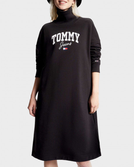 TOMMY JEANS ΓΥΝΑΙΚΕΙΟ ΦΟΡΕΜΑ ΨΗΛΗ ΛΑΙΜΟΚΟΨΗ ΑΝΕΤΗ ΓΡΑΜΜΗ 100% ΒΑΜΒΑΚΙ - DW0DW16462