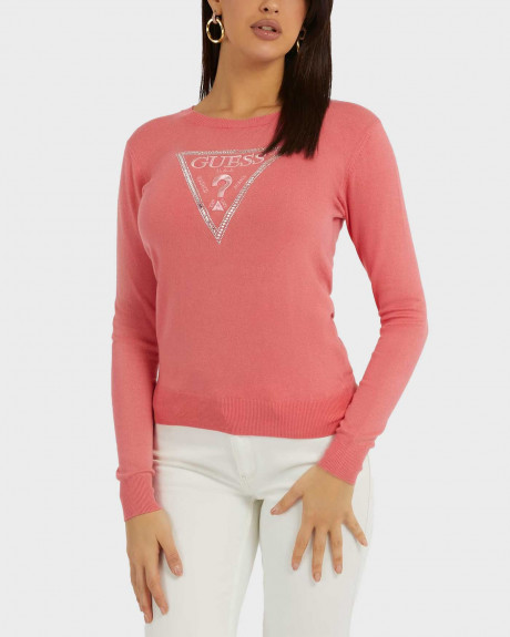 GUESS ΓΥΝΑΙΚΕΙΑ ΠΛΕΚΤΗ ΜΠΛΟΥΖΑ ΣΤΕΝΗ ΓΡΑΜΜΗ ΜΙΓΜΑ ΒΙΣΚΟΖΗΣ - W3YR46Z2NQ2