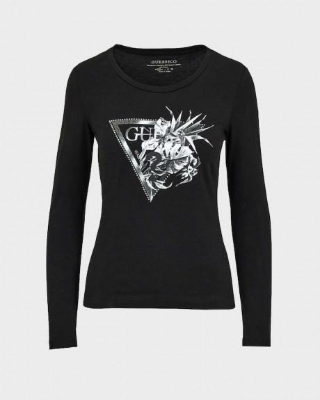 GUESS ΓΥΝΑΙΚΕΙΑ ΜΠΛΟΥΖΑ ΣΤΕΝΗ ΓΡΑΜΜΗ 95% ΒΑΜΒΑΚΙ - W3YI31J1314