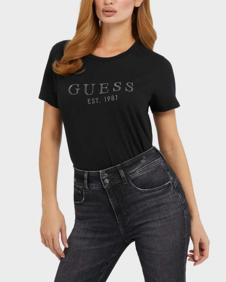 GUESS ΓΥΝΑΙΚΕΙΑ ΜΠΛΟΥΖΑ ΚΑΝΟΝΙΚΗ ΓΡΑΜΜΗ ΒΑΜΒΑΚΙ - W3GI76K8G01