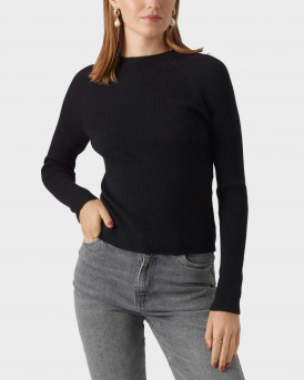 VERO MODA ΓΥΝΑΙΚΕΙΟ ΠΟΥΛΟΒΕΡ ΚΑΝΟΝΙΚΗ ΓΡΑΜΜΗ - 10290612 - ΜΑΥΡΟ