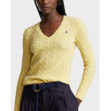 POLO RALPH LAUREN CABLE-KNIT V-NECK JUMPER SLIM FIT - 211910422008 - YELLOW