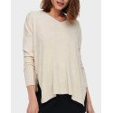 ONLY WOMEN'S KNITTED BLOUSE WITH V-NECK - 15219642 - ECRU