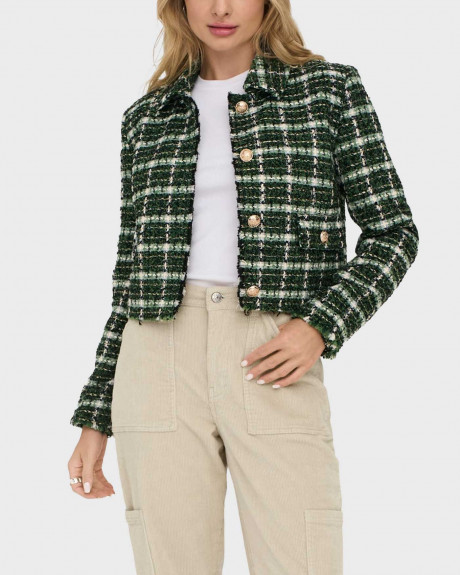 ONLY ΓΥΝΑΙΚΕΙΟ CROPPED JACKET ΚΑΡΟ - 15302488