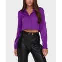 ONLY WOMEN'S CROPPED SATIN SHIRT - 15303373 - PURPLE