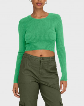 ONLY ΓΥΝΑΙΚΕΙΟ ΠΛΕΚΤΟ ΠΟΥΛΟΒΕΡ CROPPED - 15306048 - ΠΡΑΣΙΝΟ