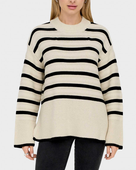 ONLY ΓΥΝΑΙΚΕΙΑ ΠΛΕΚΤΟ ΠΟΥΛΟΒΕΡ ΧΑΛΑΡΗ ΓΡΑΜΜΗ O-NECK - 15301961