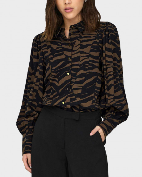 ONLY ΓΥΝΑΙΚΕΙΑ ΜΠΛΟΥΖΑ ΚΑΝΟΝΙΚΗ ΓΡΑΜΜΗ ΜΕ ZEBRA PRINT - 15304885