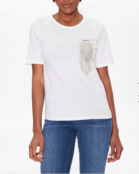 LIU-JO ΓΥΝΙΚΕΙΟ T-SHIRT ME ΜΕΤΑΛΙΚΕΣ ΛΕΠΤΟΜΕΡΙΕΣ - TA3091 J5923