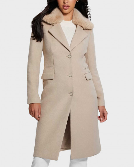 GUESS ΓΥΝΑΙΚΕΙΟ ΠΑΛΤΟ ΜΕ ΣΥΝΘΕΤΙΚΗ ΓΟΥΝΑ ΣΤΟ ΓΙΑΚΑ - W3BL20WFIH2