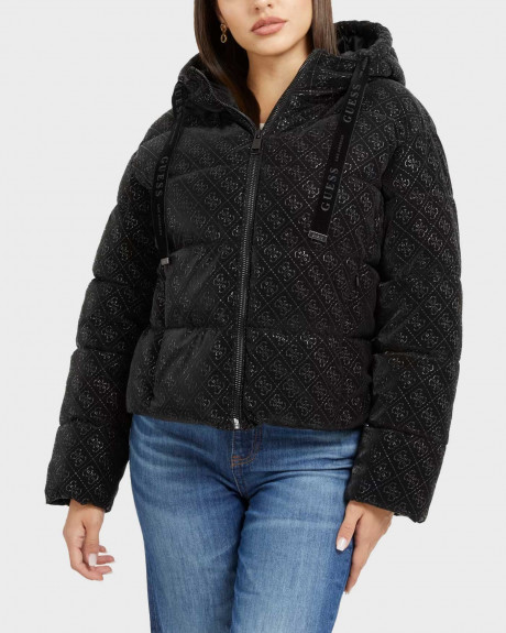 GUESS ΓΥΝΑΙΚΕΙΟ ΜΠΟΥΦΑΝ ΜΕ ΓΥΑΛΙΣΤΕΡΟ ΛΟΓΟΤΥΠΟ ALL-OVER - W3BL22WFQU0