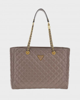GUESS ΓΥΝΑΙΚΕΙΑ ΤΣΑΝΤΑ GIULLY QUILTED SHOPPER - HWQA874823  - ΜΠΕΖ