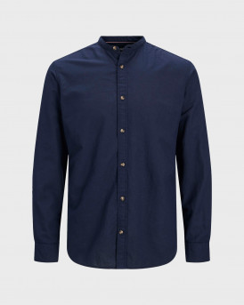 JACK & JONES MEN'S SHIRT LINEN SHIRT - 12196820 - BLUE