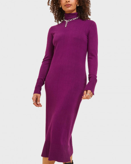 JACK & JONES WOMEN'S ROLL NECK KNITTED DRESS - 12217564