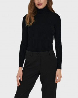 ONLY WOMEN'S HIGH - NECK KNITTED PULLOVER - 15165075 - BLACK
