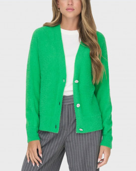 ONLY WOMEN'S  V-NECK KNITTED CARDIGAN - 15259564 - GREEN