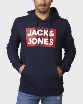 JACK & JONES JJECORP LOGO SWEAT HOOD NOOS - 12152840 - BLUE