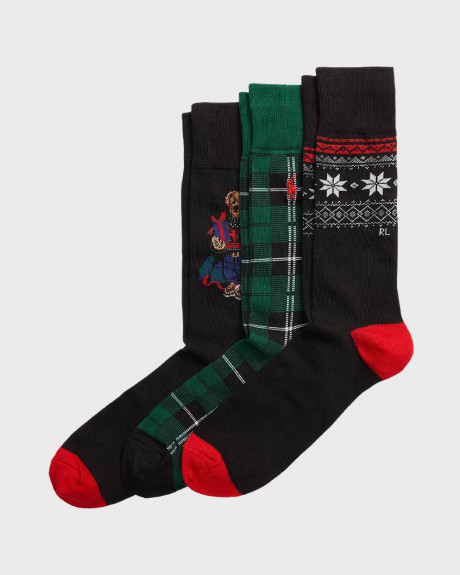 POLO RALPH LAUREN ΣΕΤ ΨΗΛΕΣ ΚΑΛΤΣΕΣ ΑΝΔΡΙΚΕΣ 3 ΤΕΜΑΧΙΩΝ - 449929120001