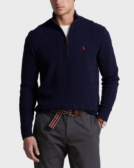 POLO RALPH LAUREN ΑΝΔΡΙΚΟ ΠΛΕΚΤΟ ΠΟΥΛΟΒΕΡ HALF-ZIP - 710876766002