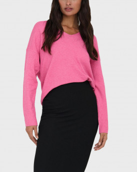 ONLY WOMEN'S V-NECK SWEATER - 15224360  - PINK