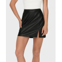 ONLY WOMEN'S MINI SKIRT FAUX LEATHER - 15267185 - BLACK