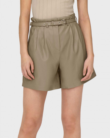 ONLY WOMEN'S FAUX LEATHER SHORTS - 15275421