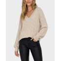 ONLY WOMEN'S KNITTED BLOUSE V-NECK - 15302173 - BLACK