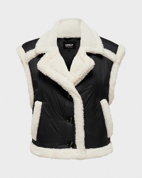ONLY WOMEN'S PUFFER WAISTCOAT WITH TEDDY MATERIAL - 15304835